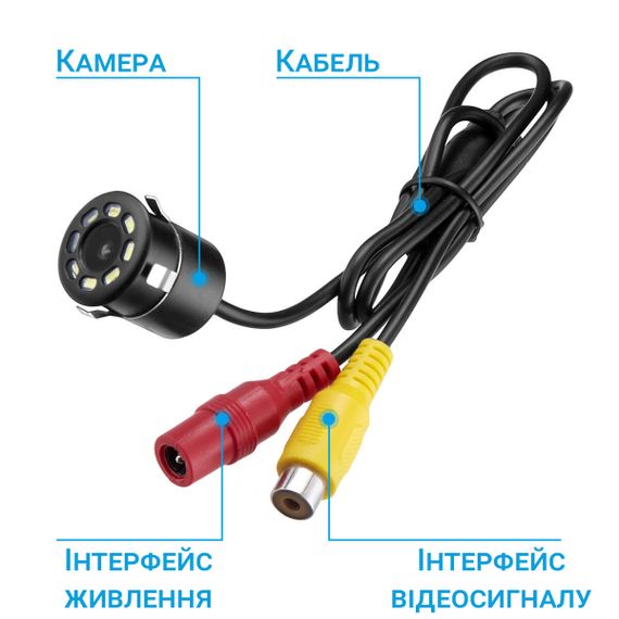 Паркувальна камера заднього виду для автомобіля Podofo K0132A1, вбудовувана, з нічним підвічуванням, IP67, 170° | Зображення 5