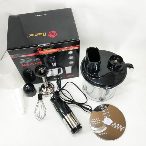 Блендер для кухні подрібнювач з чашею Domotec MS-5106 800 W, Кухонний занурювальний блендер з насадками UA-83 | Зображення 7