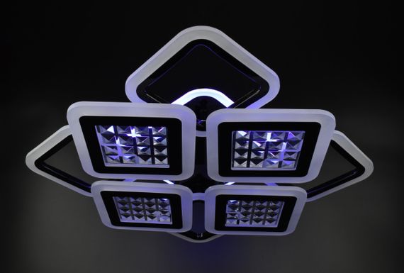 Люстра світлодіодна стельова LED світильник для квартири на стелю лед з пультом 26121 Чорний 11х54х62 см. | Зображення 7