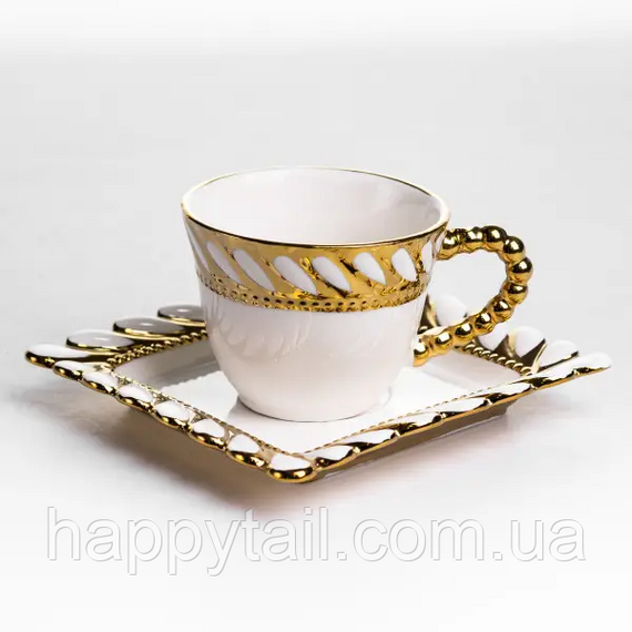 Набір чашок з блюдцями Tiffany 250 мл  6 шт SX61 | Зображення 2