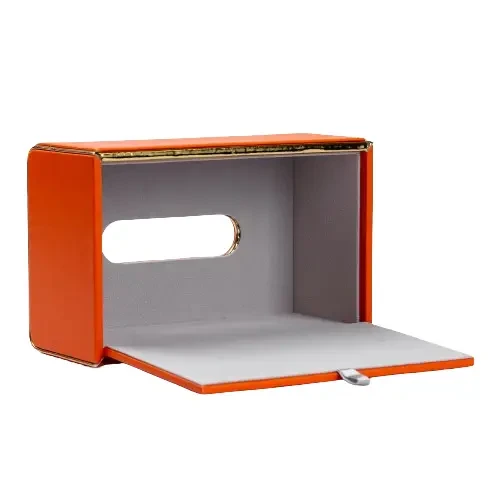Серветниця з еко шкіри 21х13.5х9.5 см для серветок на стіл Помаранчевий HP-3-208O | Зображення 1