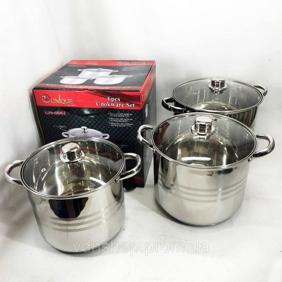 Набір каструль для електроплити Unique, Набір каструль з антипригарним покриттям Комплект HN-93