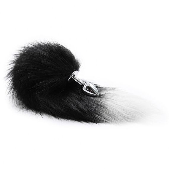 Анальная пробка с хвостом Midnight Fox L  металлическая основа и роскошный пушистый хвост | Зображення 4
