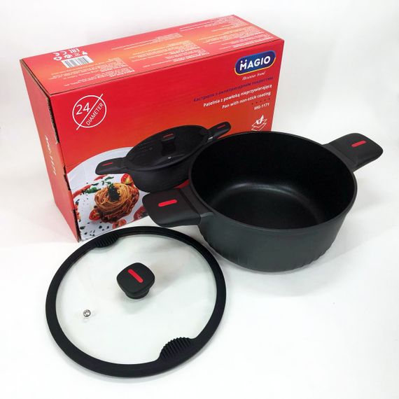 Каструля Magio MG-1171 Лита антипригарна 5л 24 см KC-55 | Зображення 7