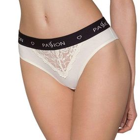 Трусики з широкою резинкою і мереживом Passion PS001 PANTIES XL, ecru Sex Aura