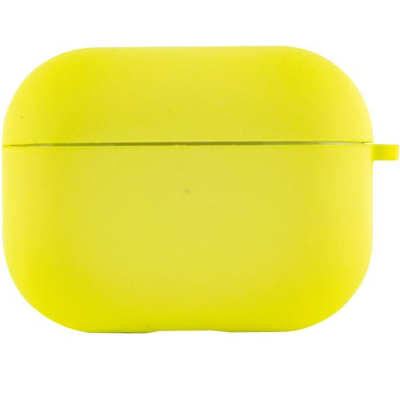 Силиконовый футляр с микрофиброй для наушников Airpods Pro Желтый / Bright Yellow | Зображення 1