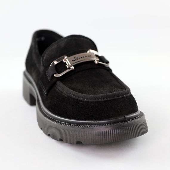 Лофери жіночі замшеві 591620 Чорні 36 37 38 39 40 41 | Зображення 1