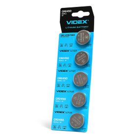 Литиевая батарейка Videx CR2450, 5 шт., в блистере