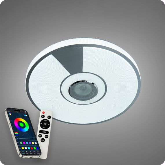Люстра світлодіодна 517 Dlight RGB з пультом і  колонкою 80Вт Білий (02159) | Зображення 6