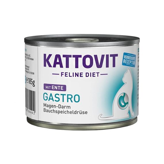 Вологий корм для котів із захворюваннями ШКТ Kattovit Veterinary Gastro Duck, 185 гр