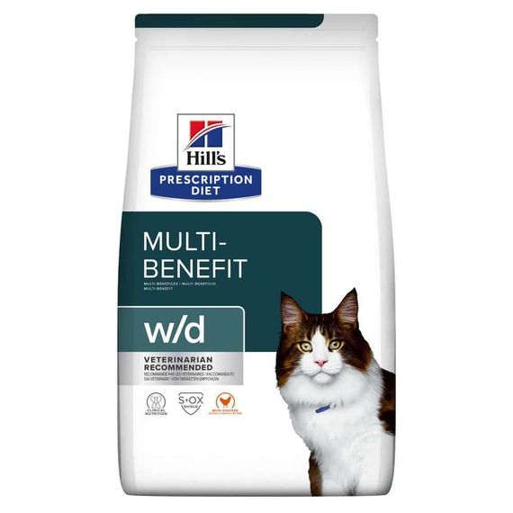 Hill's PRESCRIPTION DIET w/d Сухий корм для котів при цукровому діабеті, з куркою, 3 кг