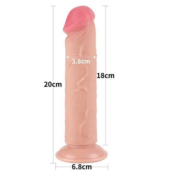 Фалоімітатор - Sliding-Skin Dual Layer Dong 8" Flesh sexstyle | Зображення 2