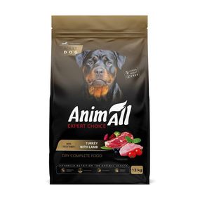 Сухий корм AnimAll для дорослих собак великих порід, зі свіжою індичкою та ягням, 12 кг