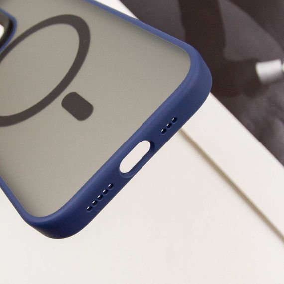 TPU+PC чохол Blueo Skin Friendly Frosted with MagSafe для Apple iPhone 15 Pro (6.1") Синій | Зображення 6