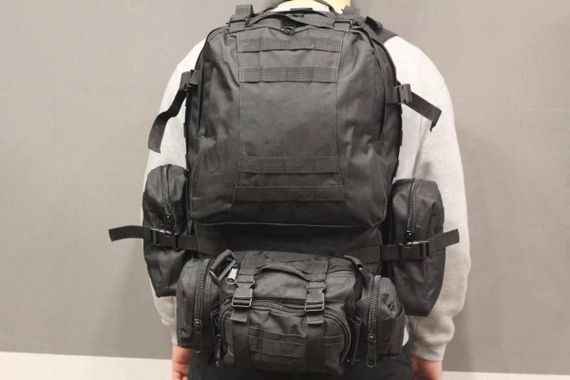 Військовий модульний рюкзак чорний на 55 л, тактичний рюкзак 4в1 для ЗСУ   знижка | Зображення 2