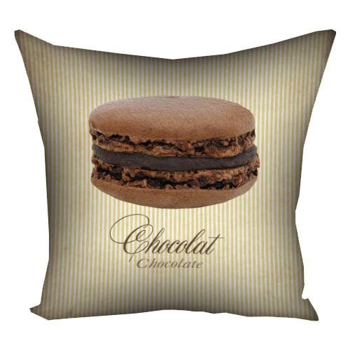 Подушка габардинова з принтом Macaroon chocolat 40x40 (4P_SWE017)
