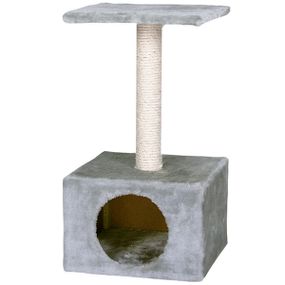 Когтеточка для котов с домиком Flamingo Sassiere, 54.5 см х 30 см х 30 см, серый