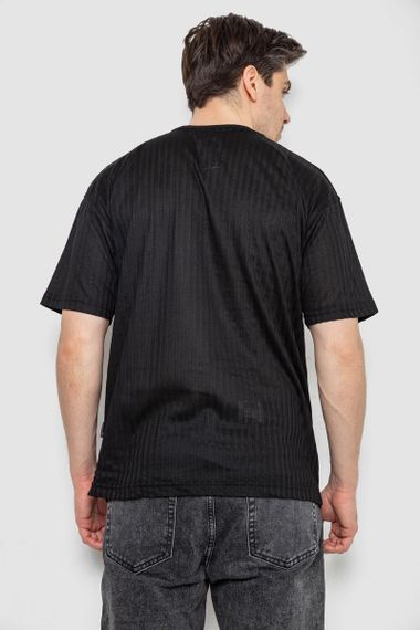 Футболка мужская однотонная, цвет черный, 247R3130 | Зображення 3