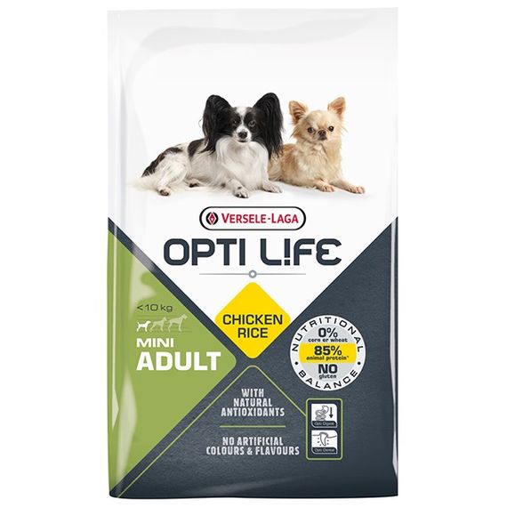 Сухой корм с курицей для собак малых пород Opti Life Adult Mini, 2.5 кг