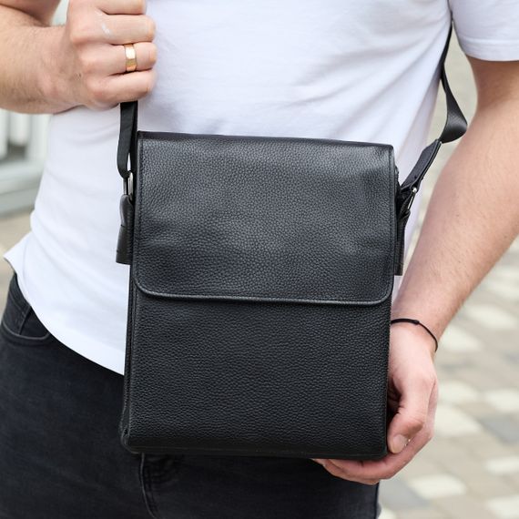 Сумка месенджер шкіряна барсетка для чоловіка чорна Tiding Bag 35775 | Зображення 8