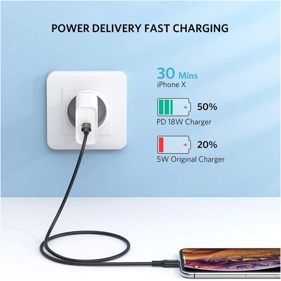Дата кабель USB-C to Lightning 1.0m US1713A Nickel Plating ABS Shell Black Ugreen (60751) | Зображення 3