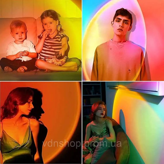 Sunset Lamp RGB 16 цветов - проекционный светильник заката, рассвета с пультом | Зображення 2