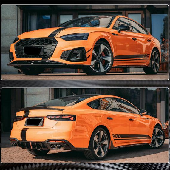 Бокові пороги 2021-2025 V1 (для Sportback, Карбон) для Ауди A5 рр | Зображення 2