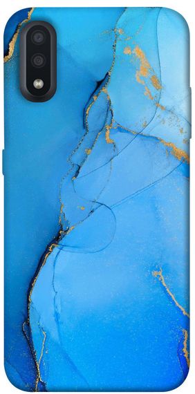 Чохол IBANAN Синій із золотом для Samsung Galaxy A01, Синій