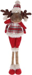 Интерьерная игрушка мягкая Олень в красном 16х15х58см мальчик
