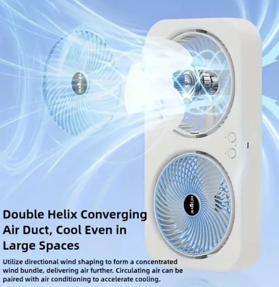 Компактный настольный вентилятор с двойным потоком воздуха и циркуляцией воздуха AND LY-879 | Зображення 6