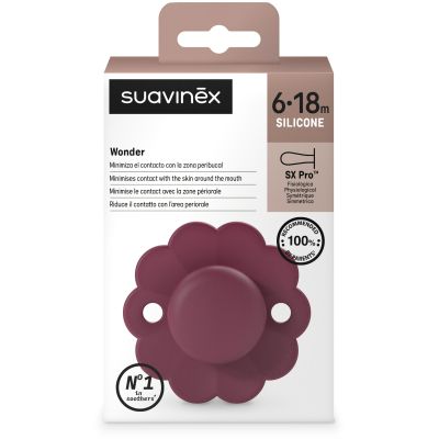 Пустышка Suavinex Wonder фізіологічна, 6-18 місяців, бордова (308389) | Зображення 2