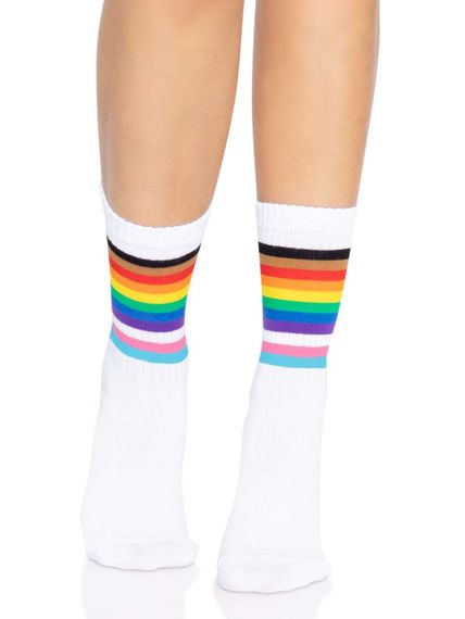 Носки женские в полоску Leg Avenue Pride crew socks Rainbow, 37–43 размер sexstyle