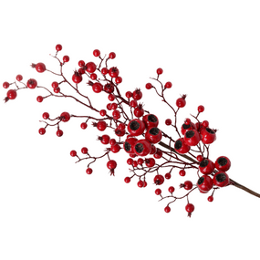Декор Гілка з червоними ягодами 62см БОНА ДИ