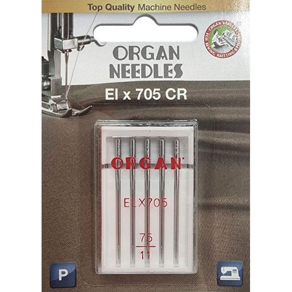 Голки швейні хромовані ORGAN EL×705 CR No90 для оверлока, розпилювальна машина блістерна упаковка 5 штук