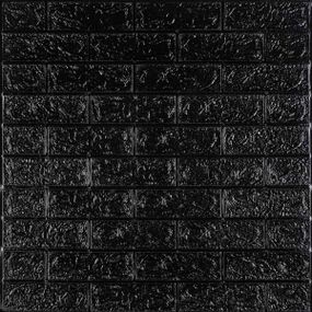 3D панель самоклеюча 700х770х5мм цегла Чорний (019-5) SW-00000151