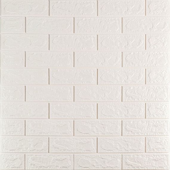 3D панель самоклеюча 700х770х5мм цегла Білий (001-5) SW-00000029