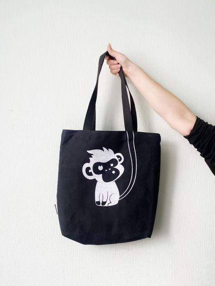 Экосумка шоппер 4Profi "Monkey" Діагональ (хлопок) чорна  14875