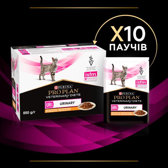 Влажный корм для кошек с мочекаменной болезнью Purina Veterinary Diets UR Urinary 85 гр х 10 шт | Зображення 3