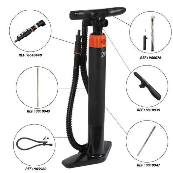 Насос ручний EASY для SUP-дошки/каяка 2-сторонньої дії 20 psi - One Size | Зображення 3