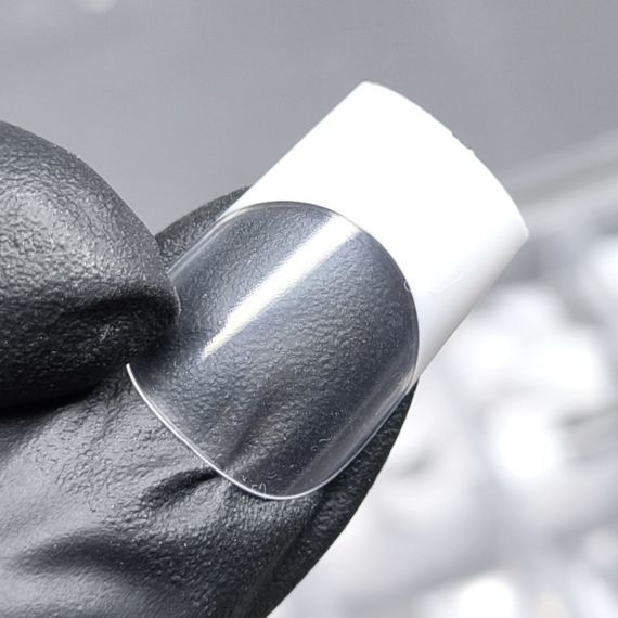 Гелевые типсы для наращивания френч 120шт (короткий квадрат) в боксе | Зображення 1