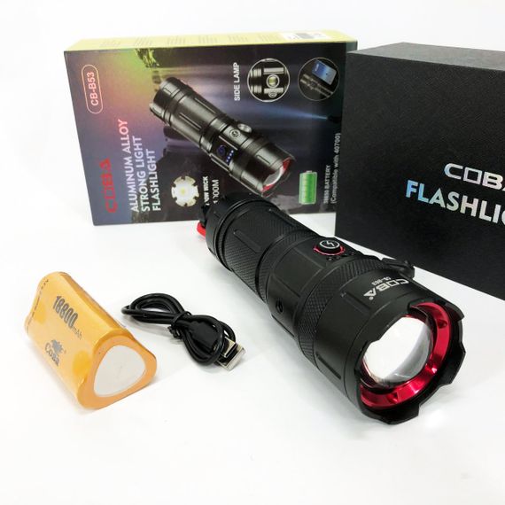 Портативный фонарь с функцией зарядки CB-B53-TG, Тактический сверхъяркий светодиодный фонарь AL-39 | Зображення 4