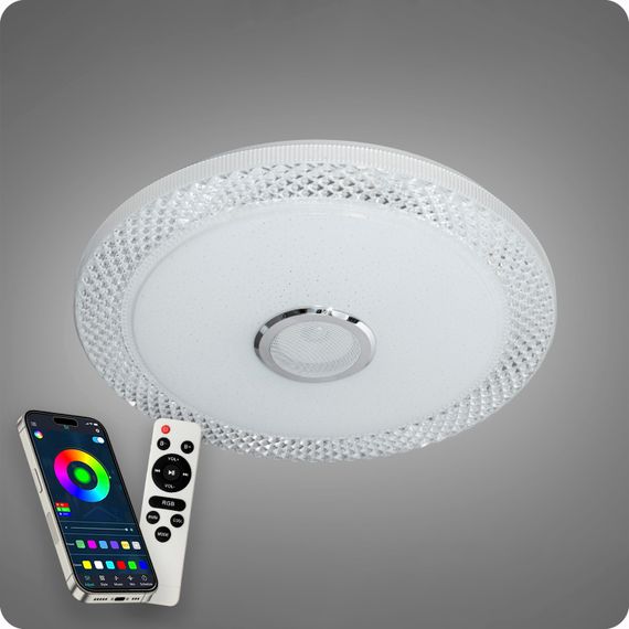 Люстра світлодіодна 517 Dlight RGB з пультом і  колонкою 80Вт Білий (02158) | Зображення 8