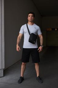 Комплект чоловічий Puma: футболка сіра + шорти чорні + барсетка чорна (9759409781)
