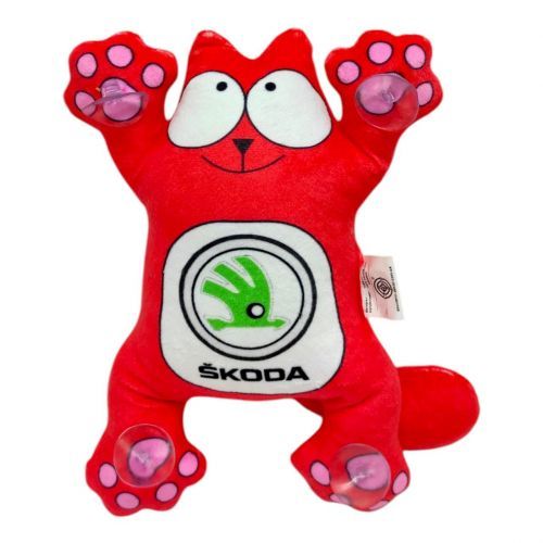Котик Саймон на присосках 24 см SKODA (ЧЕРВОНИЙ)