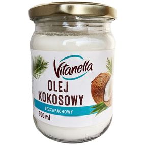 Масло кокосовое рафинированное  Vitanella, 500мл, Польша, банка стекло