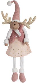 Интерьерная игрушка мягкая Girl Олень в розовом 26х19х92см розовый шампань