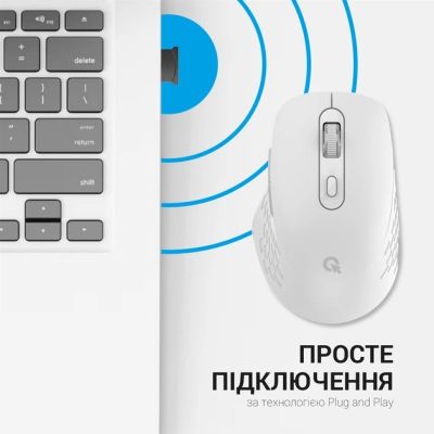 Мышка OfficePro M230W Silent Click Wireless/Bluetooth White (M230W) | Зображення 2