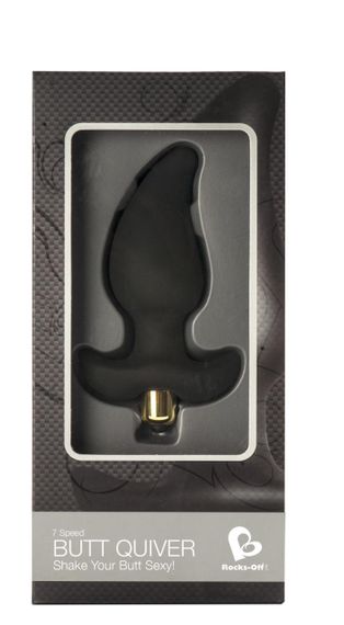 Анальный вибростимулятор Rocks Off Butt Quiver Black, стимуляция простаты, макс. диаметр 4,3 см Sex Aura