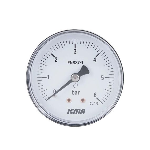 Манометр Icma 1/4" 0-6 бар, заднє підключення №243