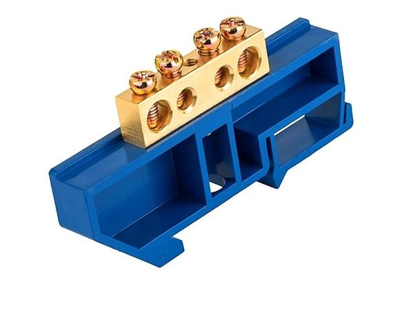 Шина изолированная «N» на DIN-рейку ШЛI 6х9-4 синий Ny95500180